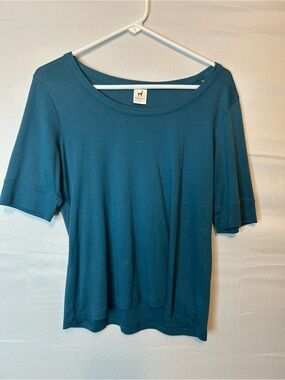 Peruvian Connection Women’s Large Shirt Sleeve Tee Teal 011